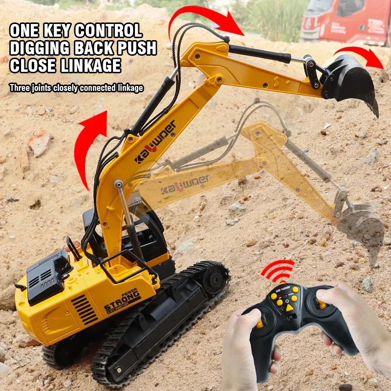 Huina excavadora RC con control remoto de aleación y plástico - imagen 2
