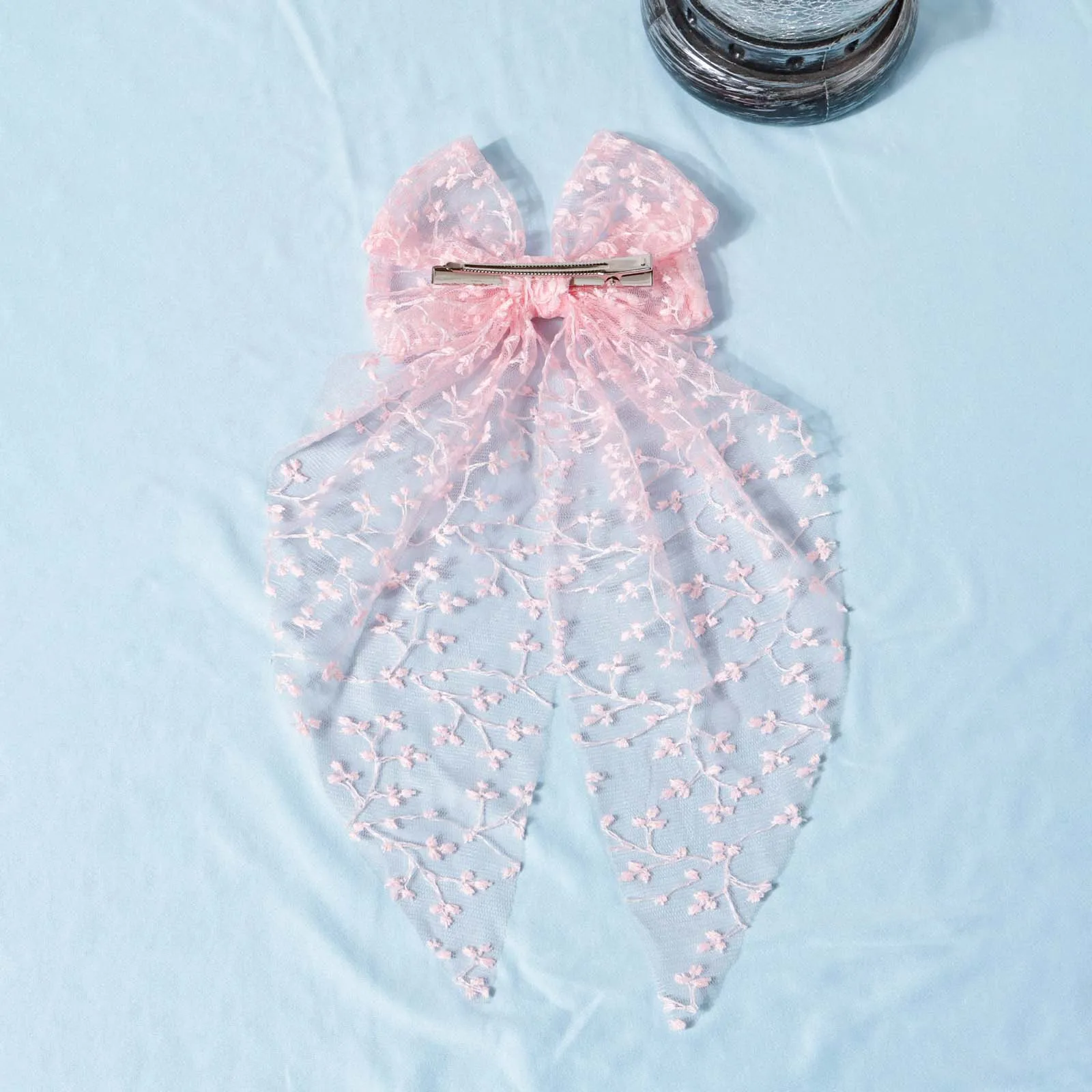 Lazo de encaje bordado para el pelo de niña, pinza elegante - imagen 5