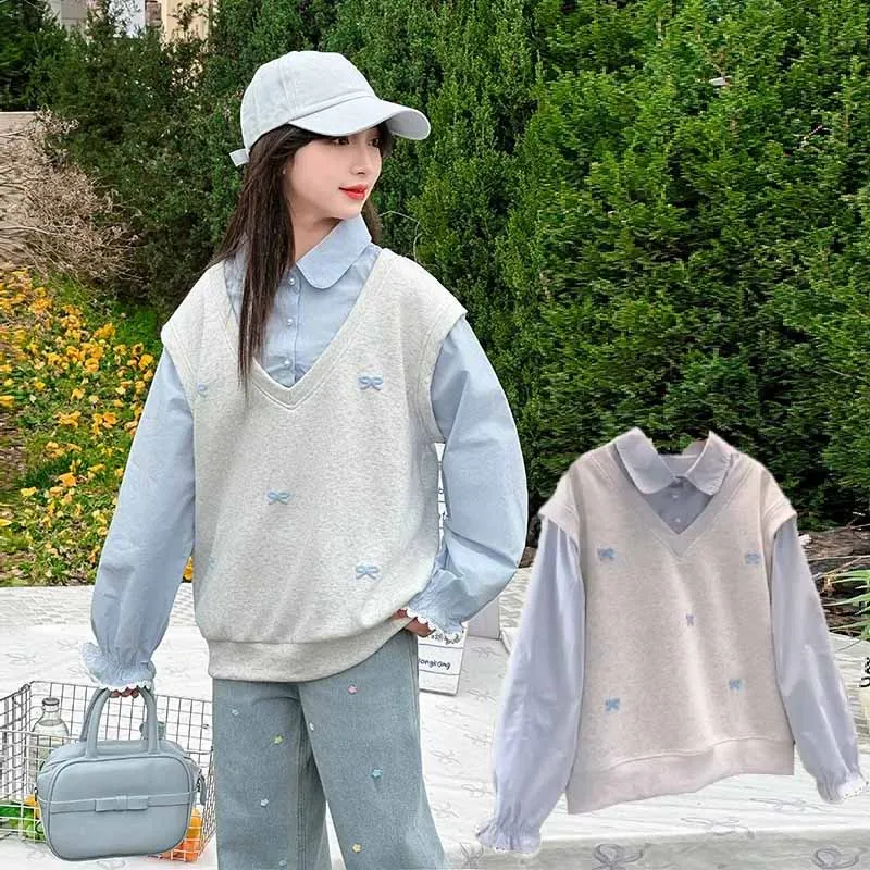 Sudadera con pajarita para niña – Estilo primaveral - imagen 4