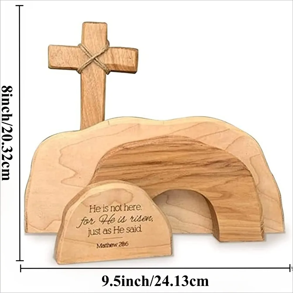 Decoración de Pascua en madera: escena de tumba y resurrección - imagen 4