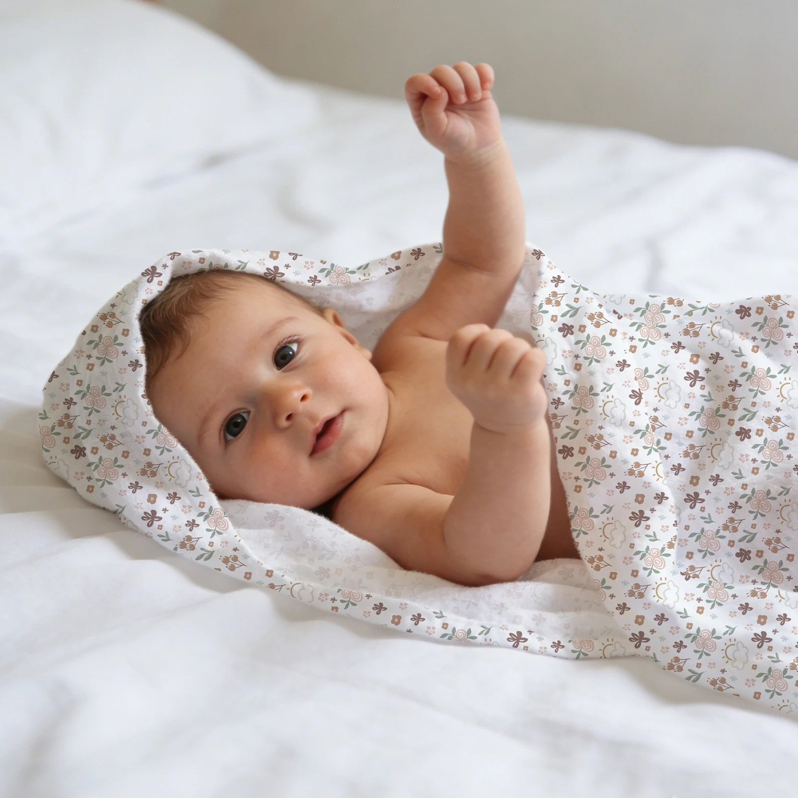 Kangobaby manta de muselina para bebé retro floral transpirable - imagen 5