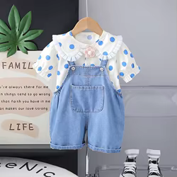 Ropa verano niñas conjunto informal camisa y pantalón corto