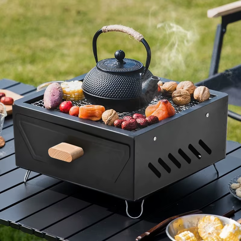 Barbacoa portátil plegable de carbón para exterior y camping