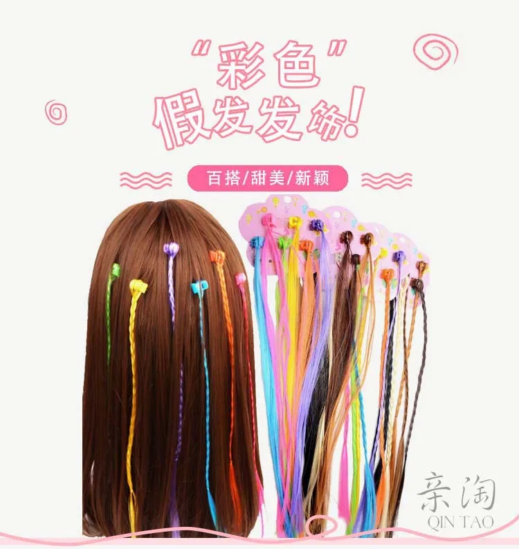 Trenzas arcoíris con pinzas para peinados infantiles