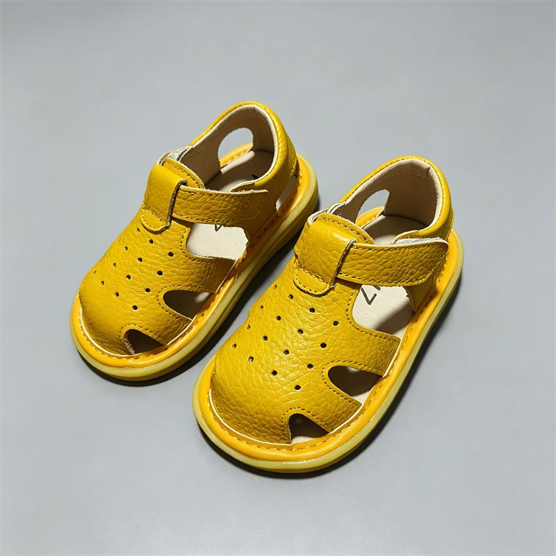 Sandalias de cuero genuino antideslizantes para bebé y niño de verano - imagen 2