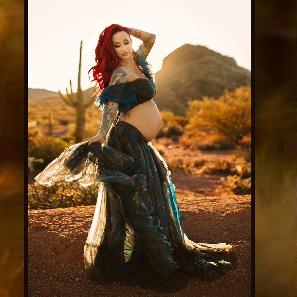 Vestido bohemio en entorno natural para sesión fotográfica