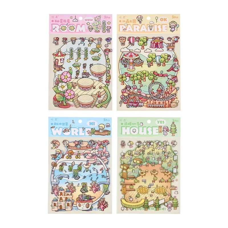 Pegatina de paisaje en relieve para cuaderno escolar - imagen 5