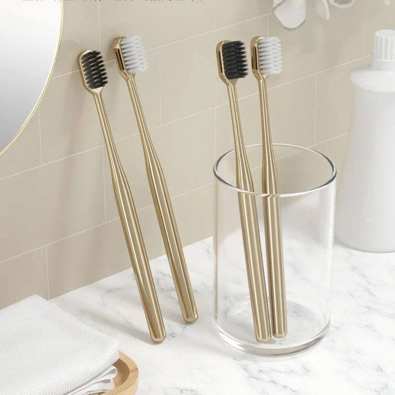 Cepillo dental suave de lujo para adultos con oro y plata - imagen 5
