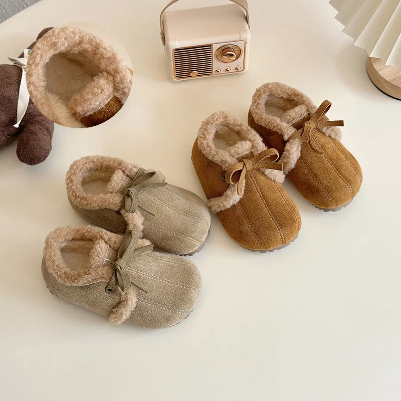 Zapatos de invierno mullidos antideslizantes sin cordones para niñas - imagen 4