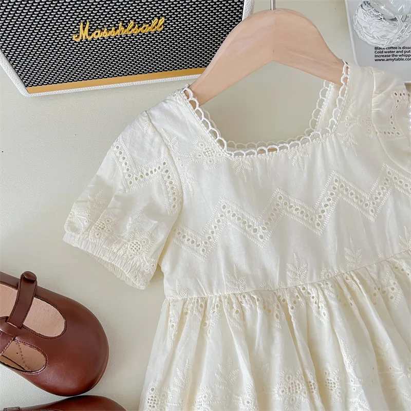 Vestido de manga globo hueca para niñas – Verano informal - imagen 3
