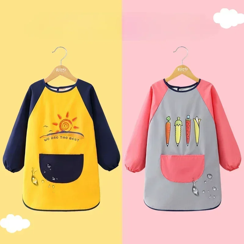 Delantal impermeable de dibujo guardería para niños y niñas