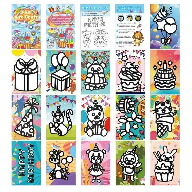 Libro de pegatinas de dibujos animados para manualidades y arte - imagen 3