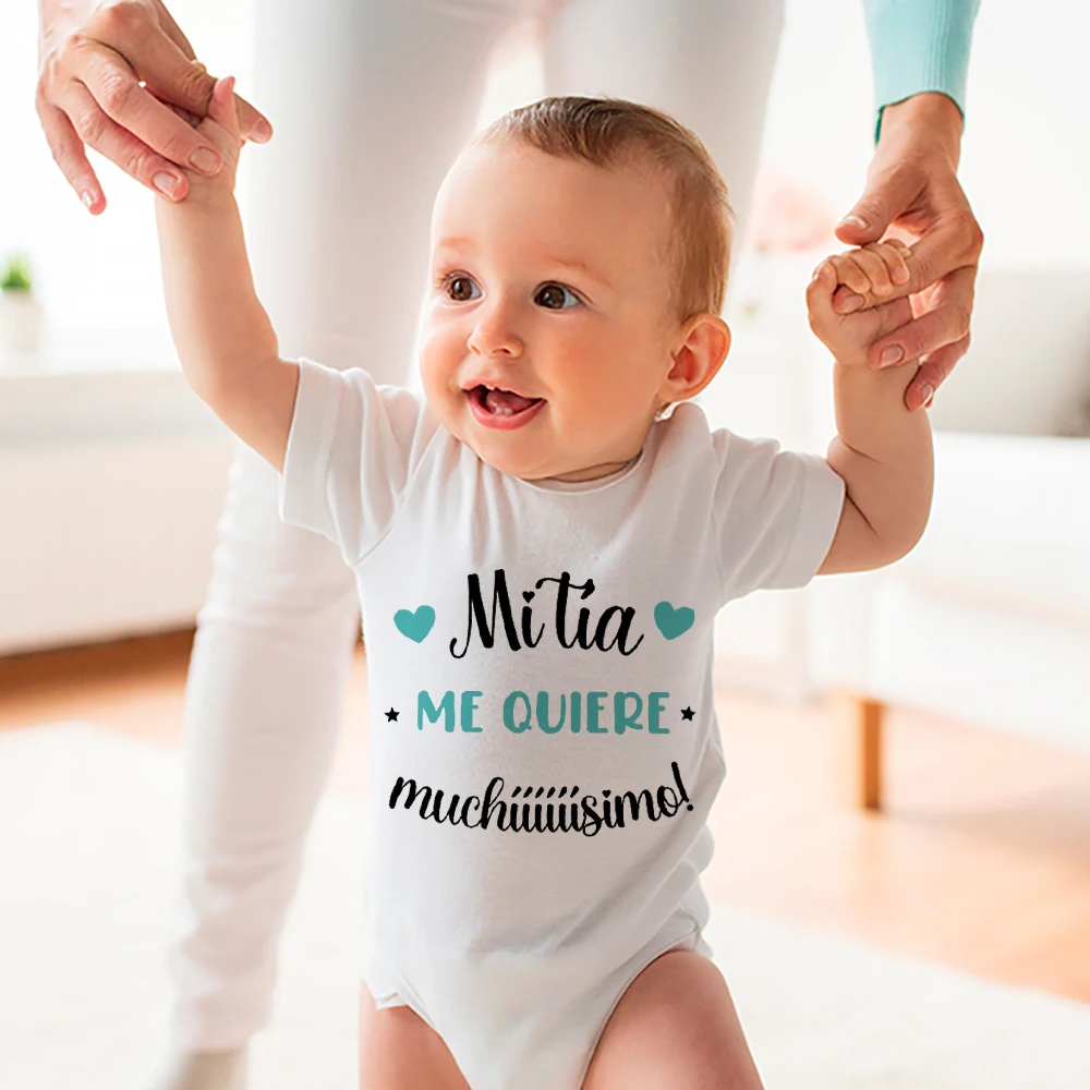 Body de bebé con estampado de mi tía me ama mucho – Pelele unisex
