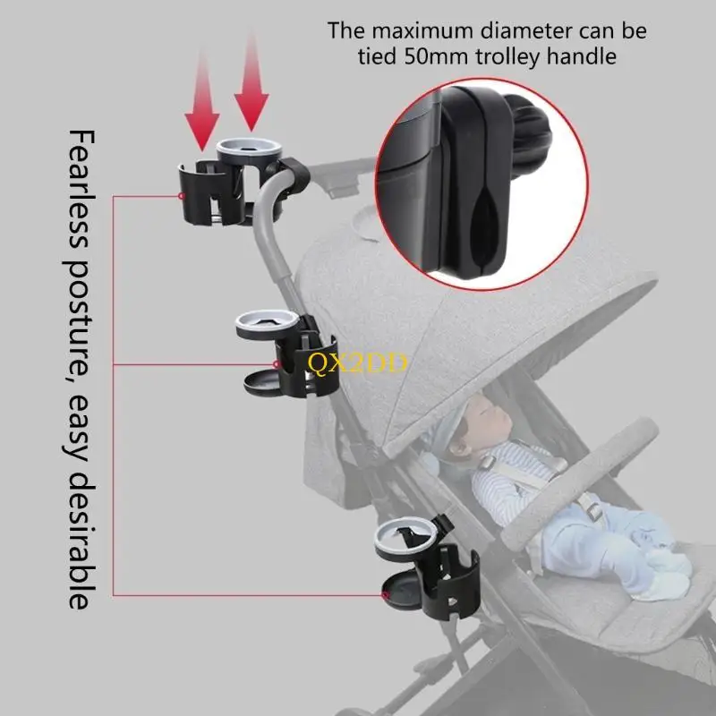 QX2D Portavasos universal para cochecito y silla de ruedas durable - imagen 3