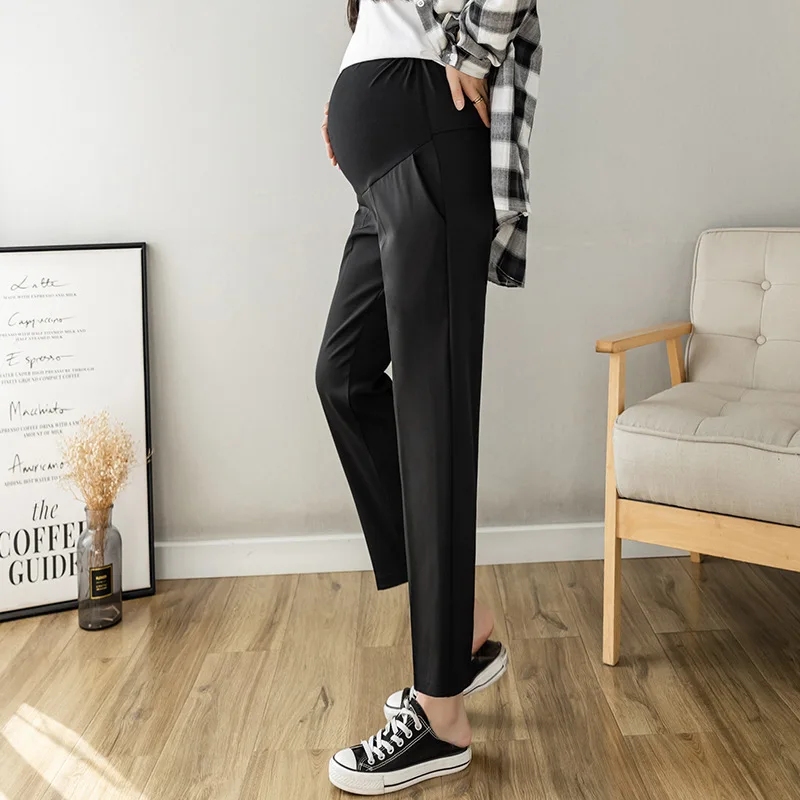 Pantalones de maternidad elásticos para embarazada, efecto vientre