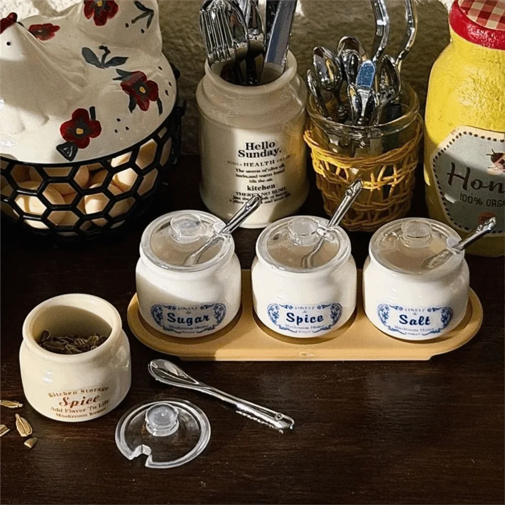 Juego cocina en miniatura para casa de muñecas con frascos y especias - imagen 5