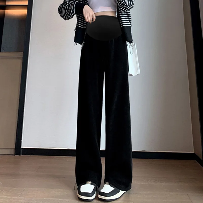 Pantalones maternity de tela drapeada – Talla premamá confort