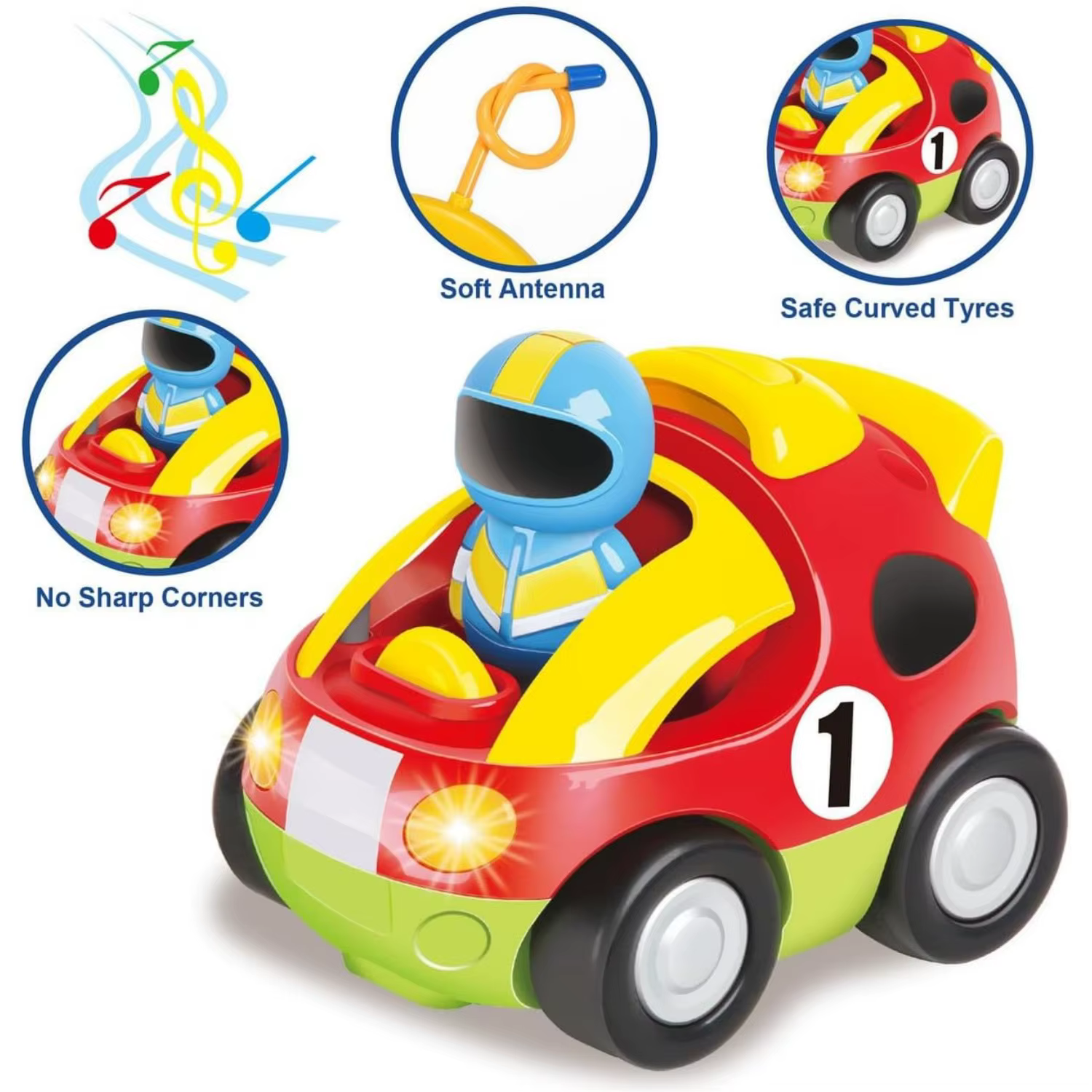 Coche RC dibujos animados con muñeca conductora para bebé - imagen 3