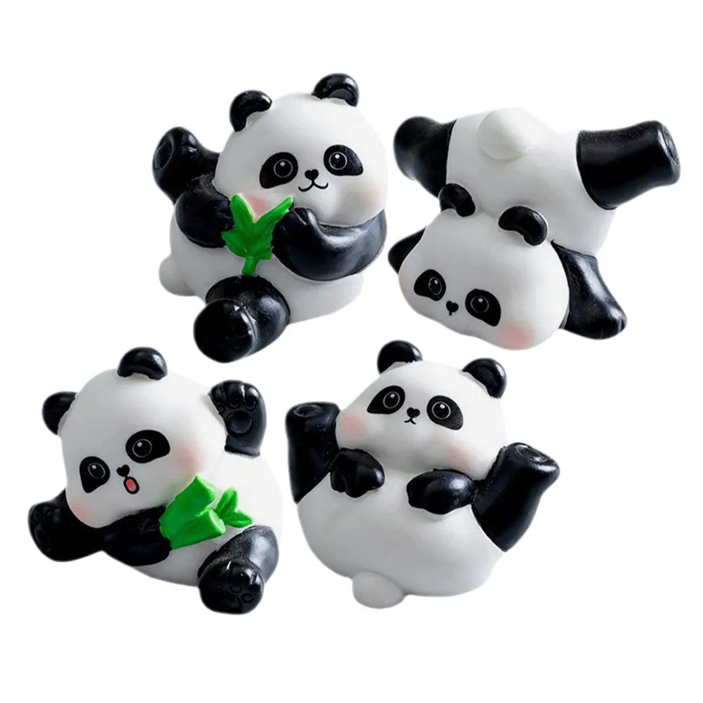 Adorno decorativo de mini pandas de resina para escritorio - imagen 4