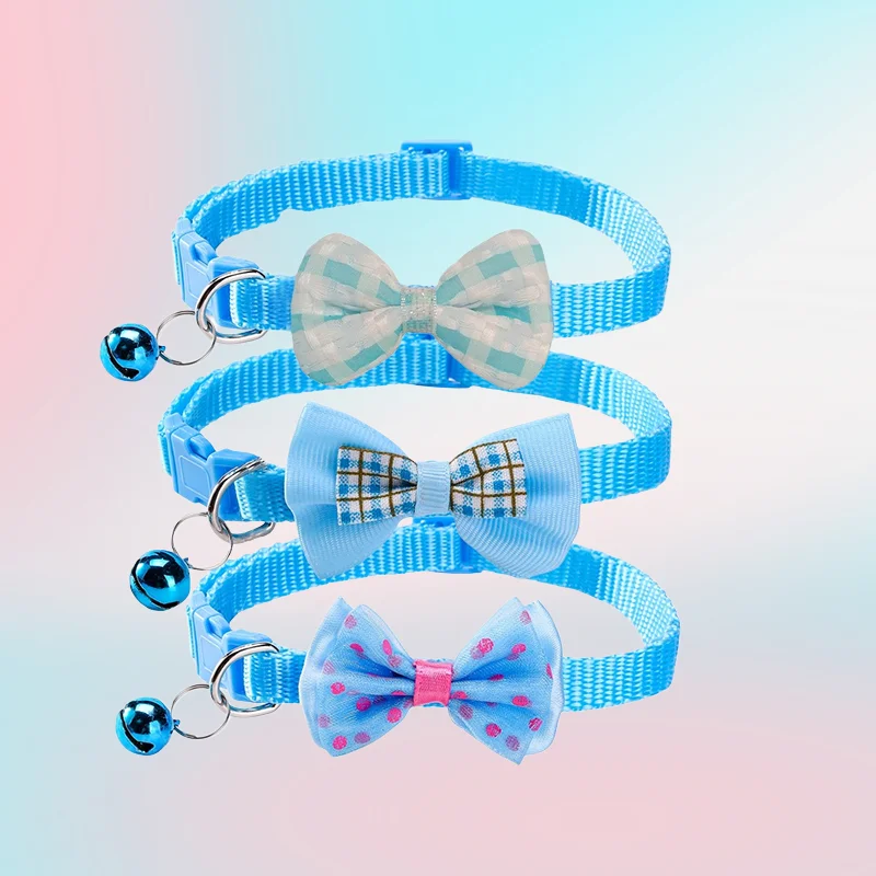 Collar para mascotas ajustable con campana y lazo colorido - imagen 2