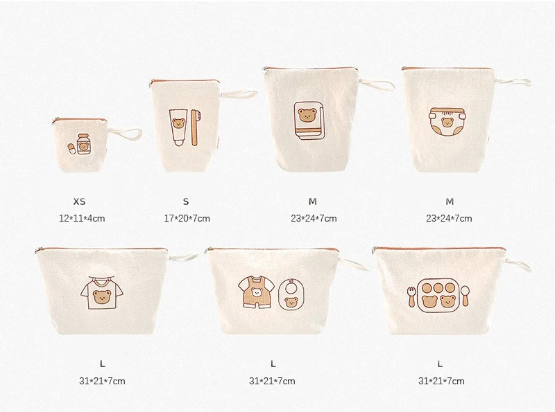 Set de 7 bolsas Milangel en colores variados