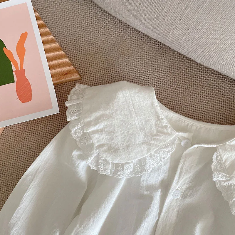 Camisa de primavera para niñas 1-6 años con cuello acampanado - imagen 3