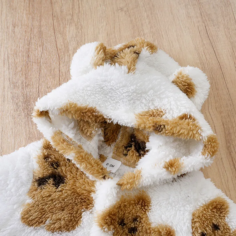 Pelele bebé recién nacido unisex manga larga oso blanco invierno - imagen 5