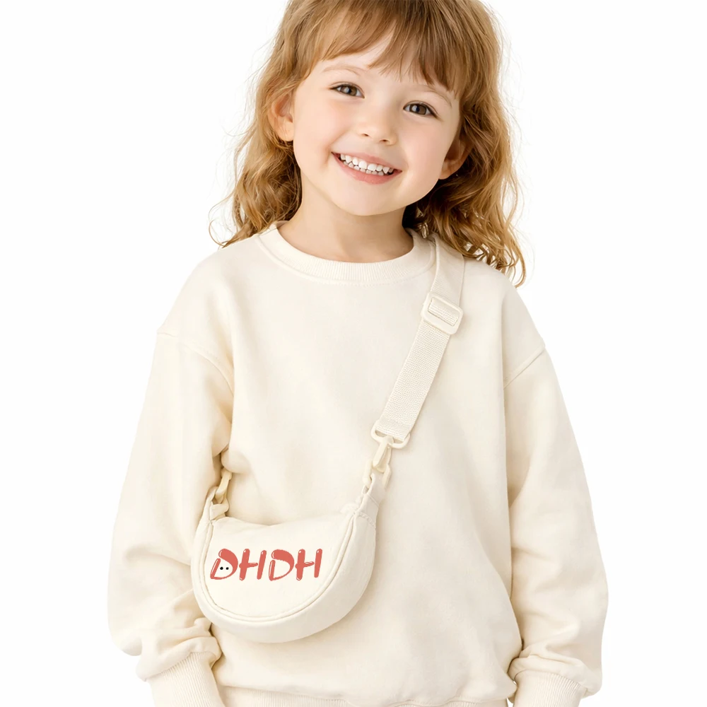 Bolso bandolera infantil de lona ligero con forma luna creciente - imagen 3