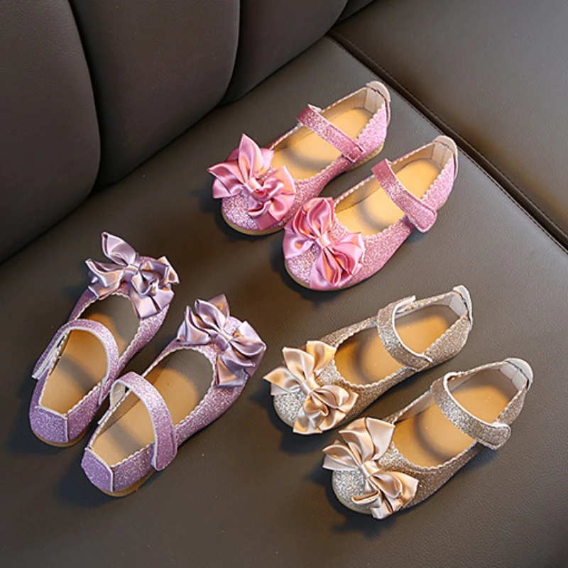 Zapatillas de princesa con lentejuelas para niña – Cómodas con lazo - imagen 5