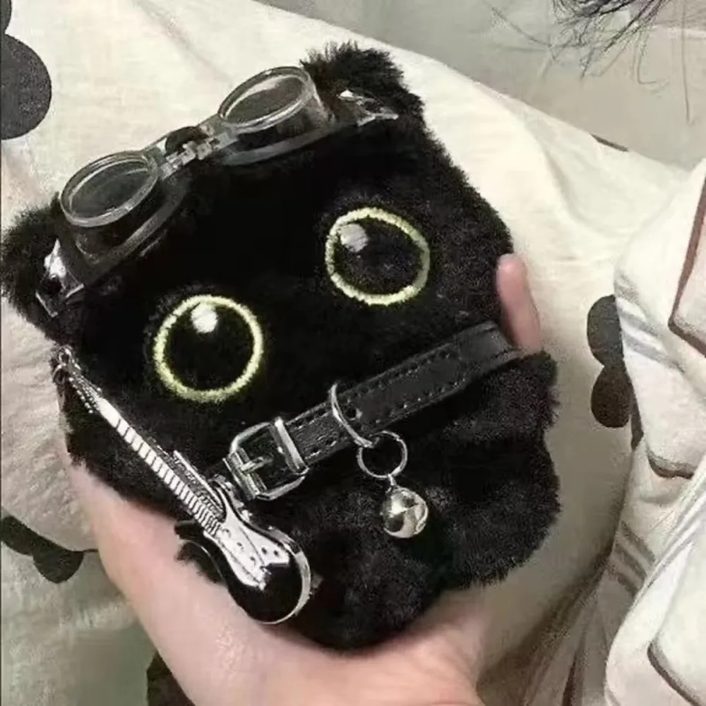 Colgante portátil de peluche gato negro Punk para mochila infantil - imagen 5