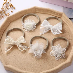 Diademas con lazo para bebé – Cintas de algodón con flores