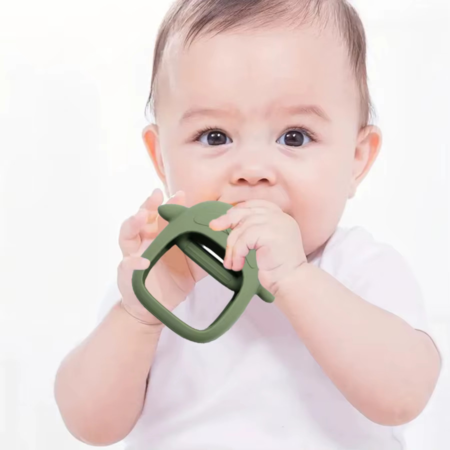 Mordedores silicona bebés con forma manos suaves para dentición