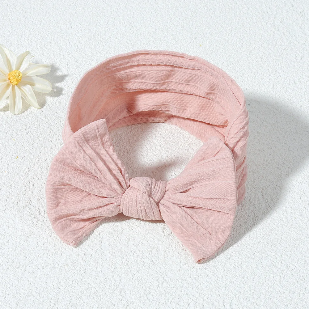 Diadema con lazo de bebé – Tocado elástico suave para niña - imagen 2