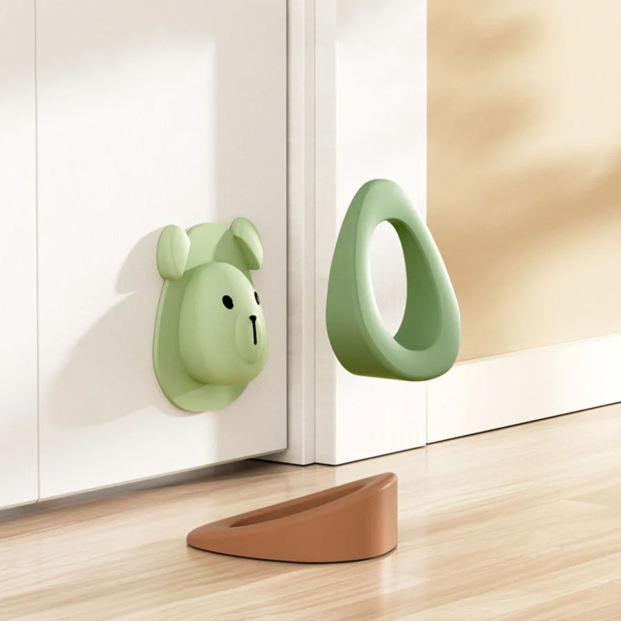 Tope de puerta infantil de silicona – Protección antipellizco con forma de oso - imagen 5