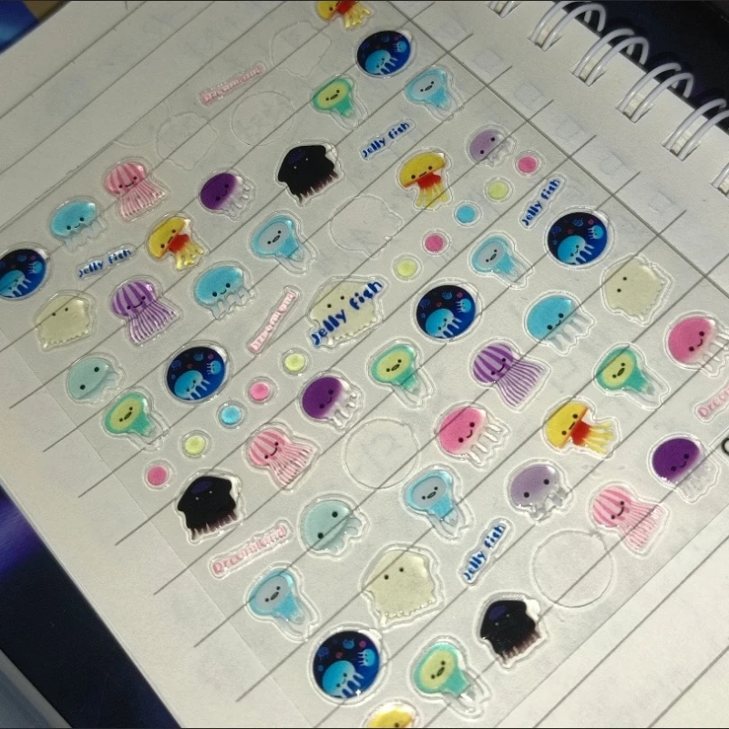 Pegatinas infantiles de peces marinos en gel para manualidades - imagen 4