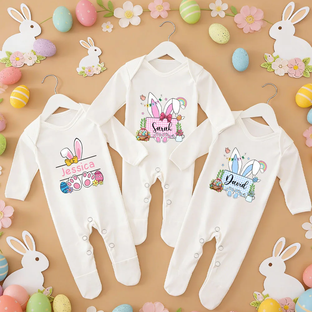 Pijama de Pascua para bebé recién nacido con nombre - imagen 2