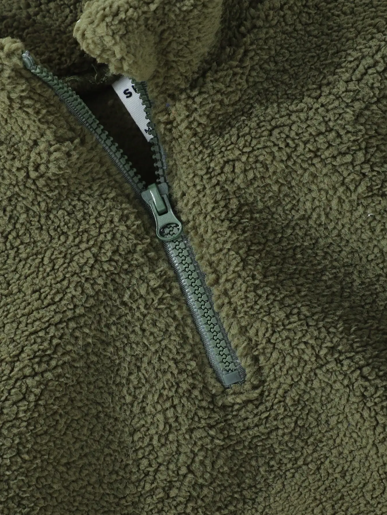 Sudadera de felpa para bebé verde militar de otoño e invierno