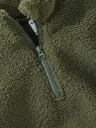 Sudadera de felpa para bebé verde militar de otoño e invierno