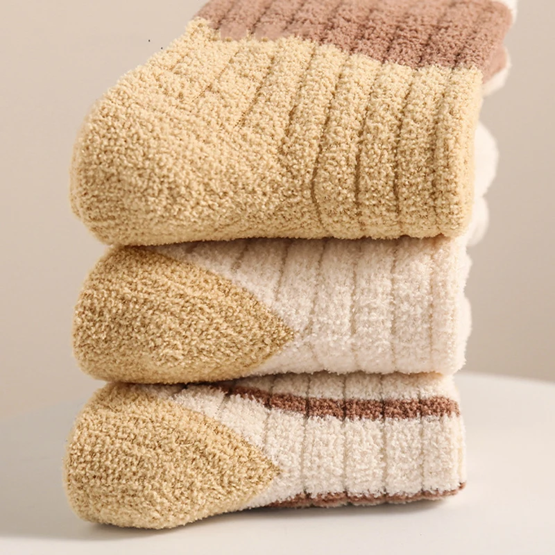 Calcetines polar coral con rayas para niños – Suaves y cálidos - imagen 5