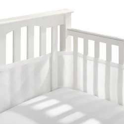 Protector de cuna con parachoques de malla transpirable suave