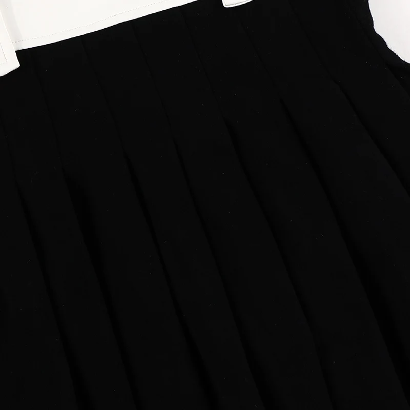 Vestido de cuero y algodón negro con tirantes y lazos para niña - imagen 5