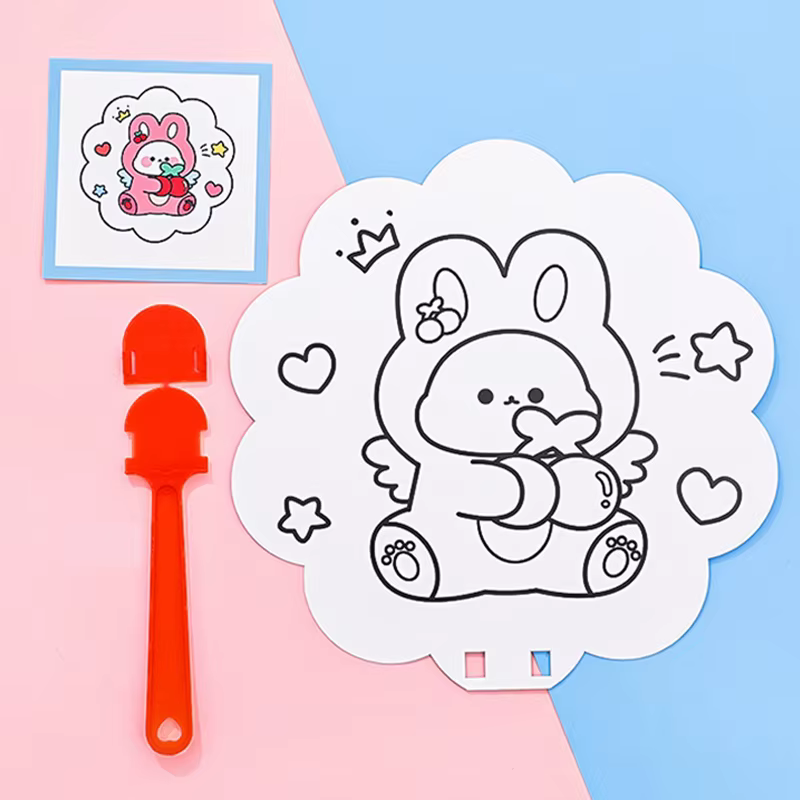 Abanicos de papel para colorear – Manualidades infantiles creativas - imagen 3