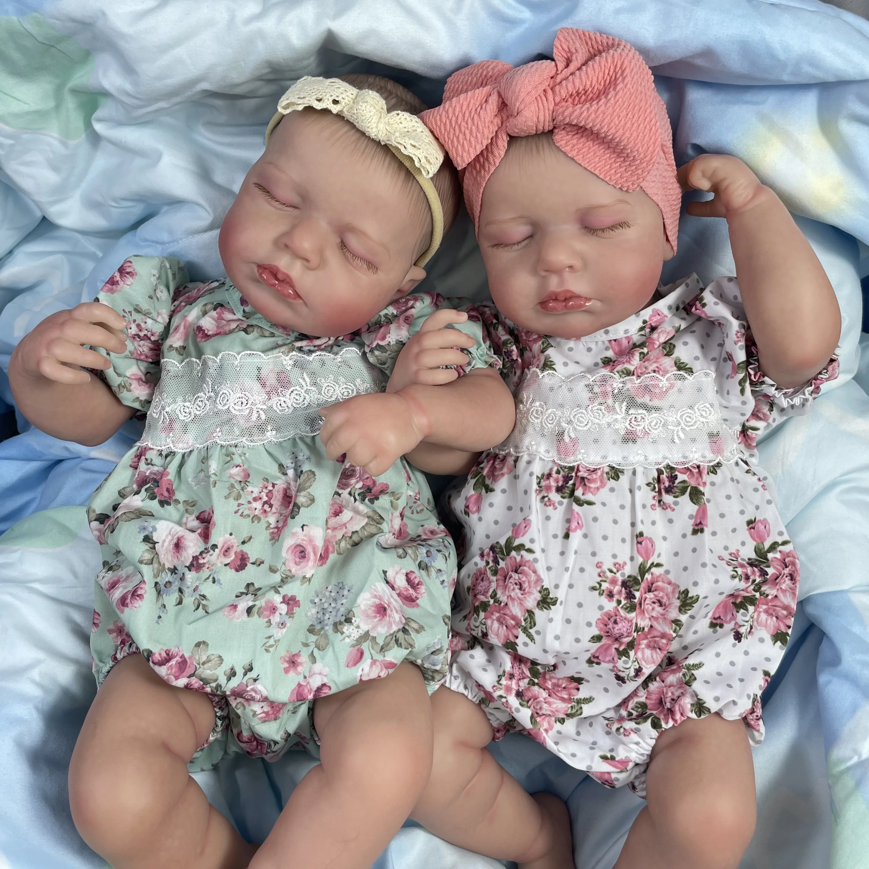 LouLou Twins Girl Muñeca Reborn 50 cm silicona realista para niñas - imagen 4