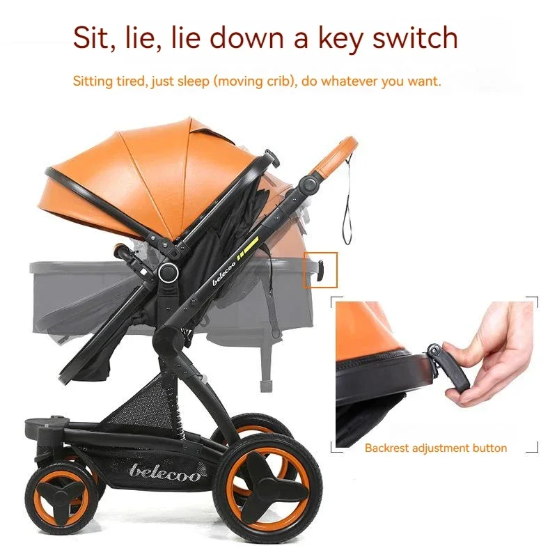 Cochecito con asiento de coche, capota reversible y funda impermeable - imagen 5