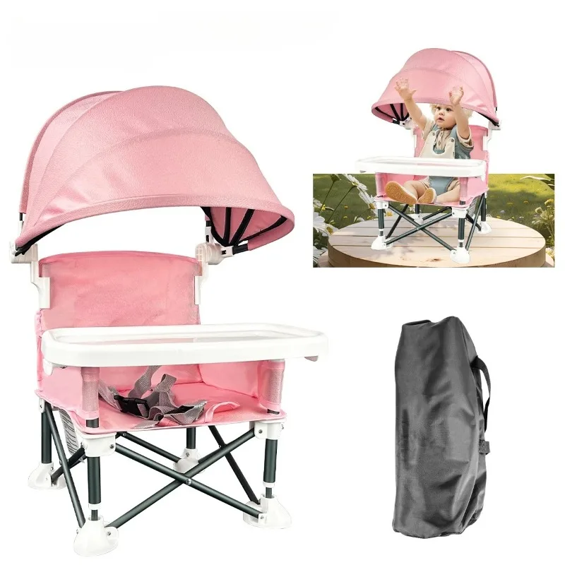 Silla elevadora de comedor infantil Lt con cinturón y bandeja plegable - imagen 2