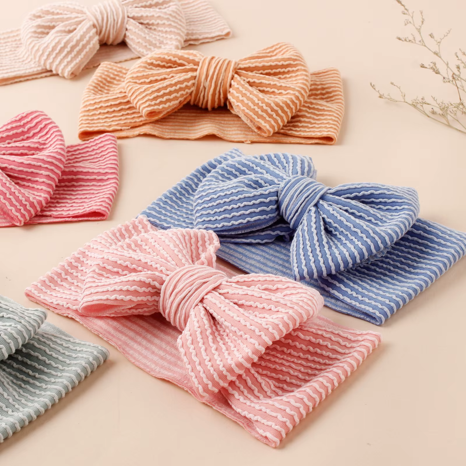 Turbante diadema lazo elástico accesorio cabello para bebé niña y niño - imagen 5
