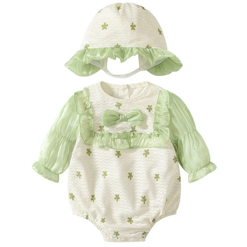 Pelele de bebé para niña con lazo y gorrito estilo princesa - imagen 2