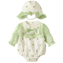 Pelele de bebé para niña con lazo y gorrito estilo princesa
