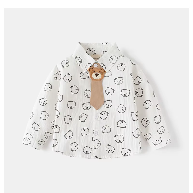 MILANCEL Camiseta infantil de oso a rayas para primavera - imagen 4