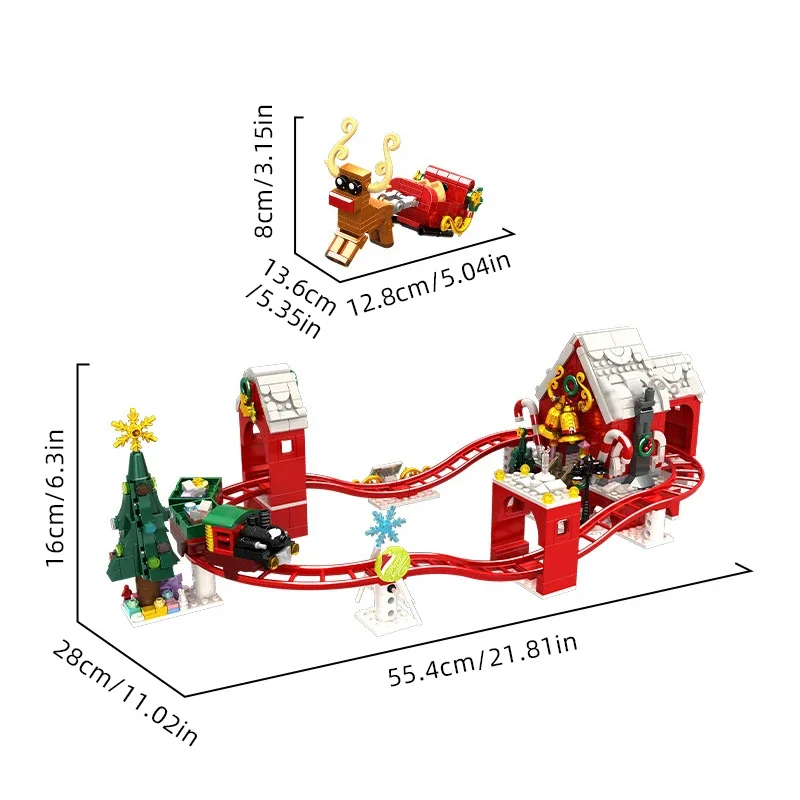 Juego de bloques de construcción navideña con mini tren - imagen 5